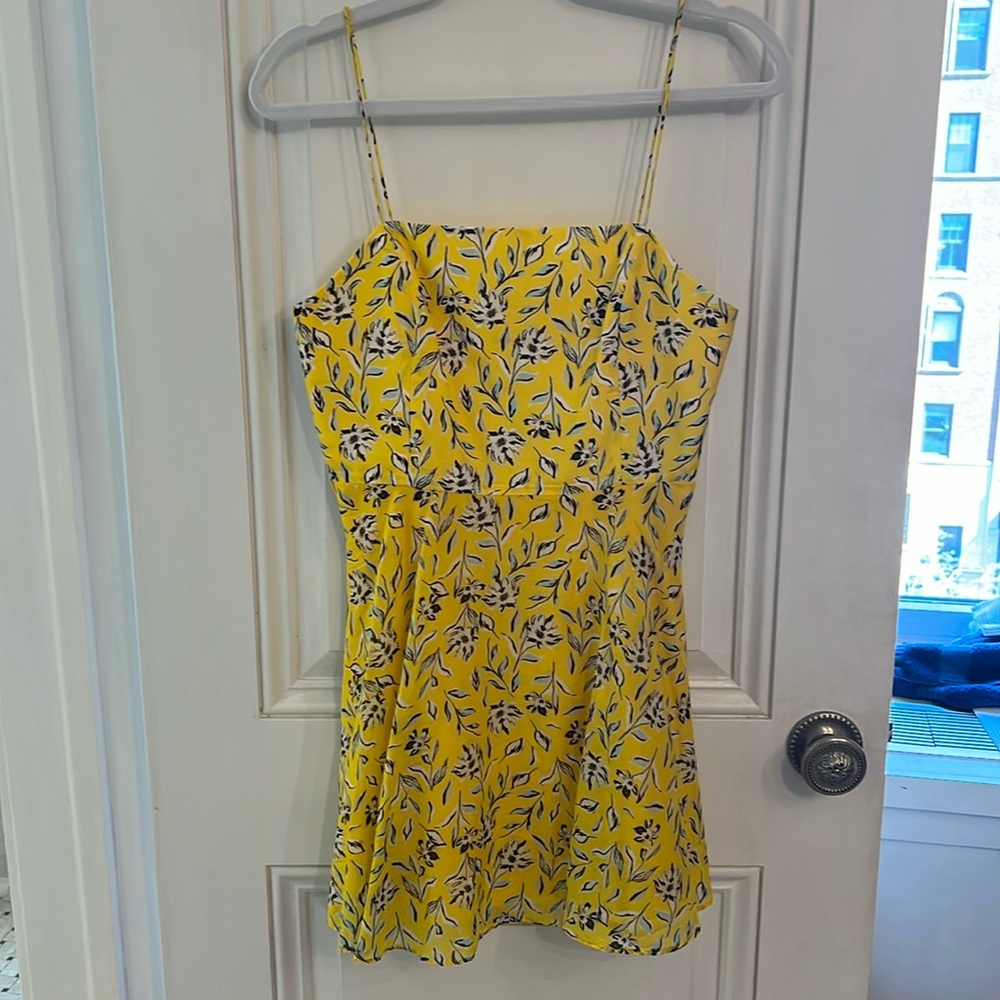 Alice and Olivia yellow floral dress